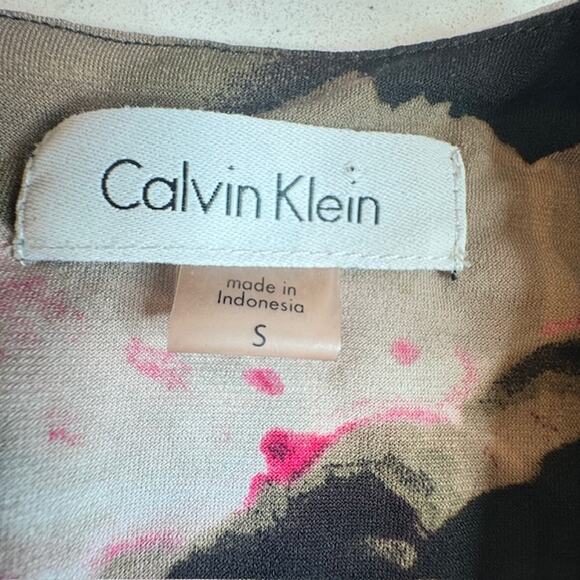 Calvin Klein Sz Small Floral Print Sleeveless Blouse - Picture 10 of 11